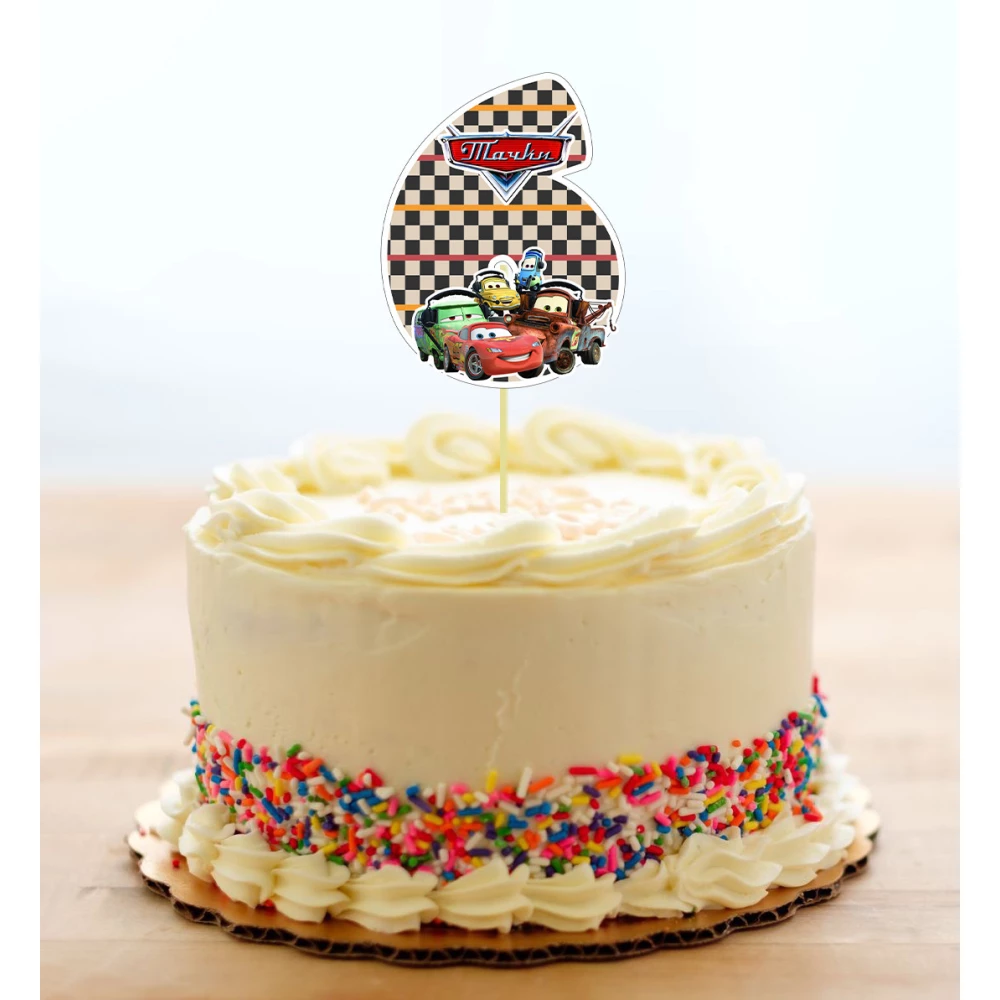 Топпер-цифра (от 0 до 10см цифра) вырубка “Тачки Маквин“ (1шт)- 6