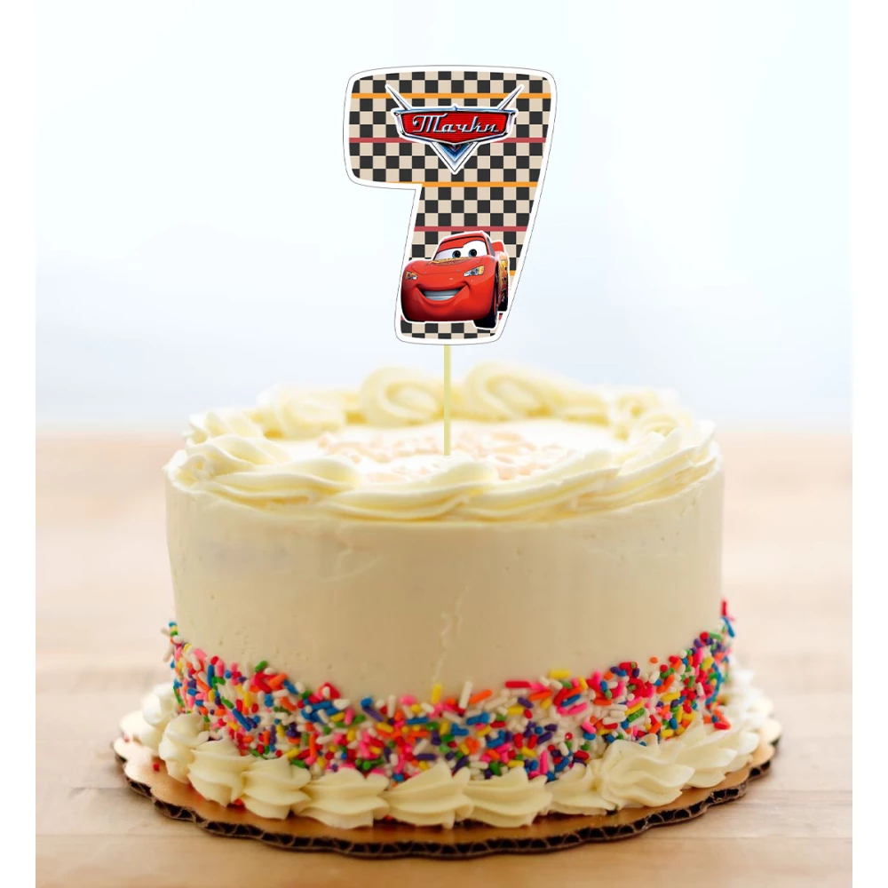 Топпер-цифра (от 0 до 10см цифра) вырубка “Тачки Маквин“ (1шт)- 7