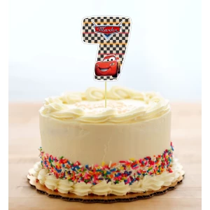 Изображение товара - Топпер-цифра (от 0 до 10см цифра) вырубка “Тачки Маквин“ (1шт)- 7