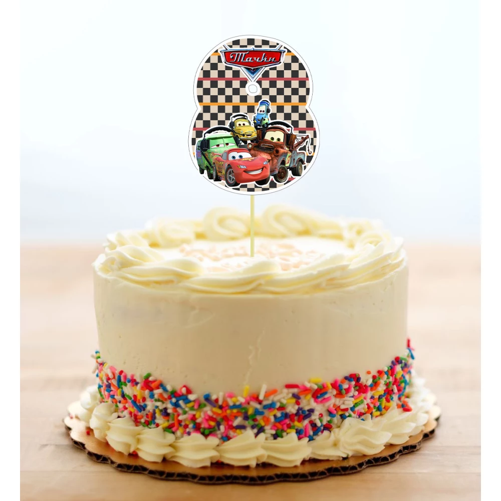 Топпер-цифра (от 0 до 10см цифра) вырубка “Тачки Маквин“ (1шт)- 8