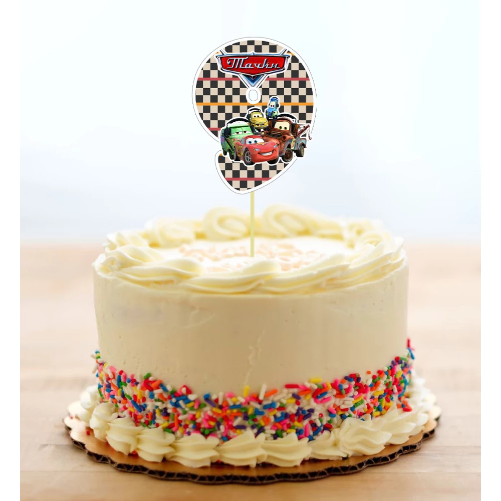 Топпер-цифра (от 0 до 10см цифра) вырубка “Тачки Маквин“ (1шт)- 9