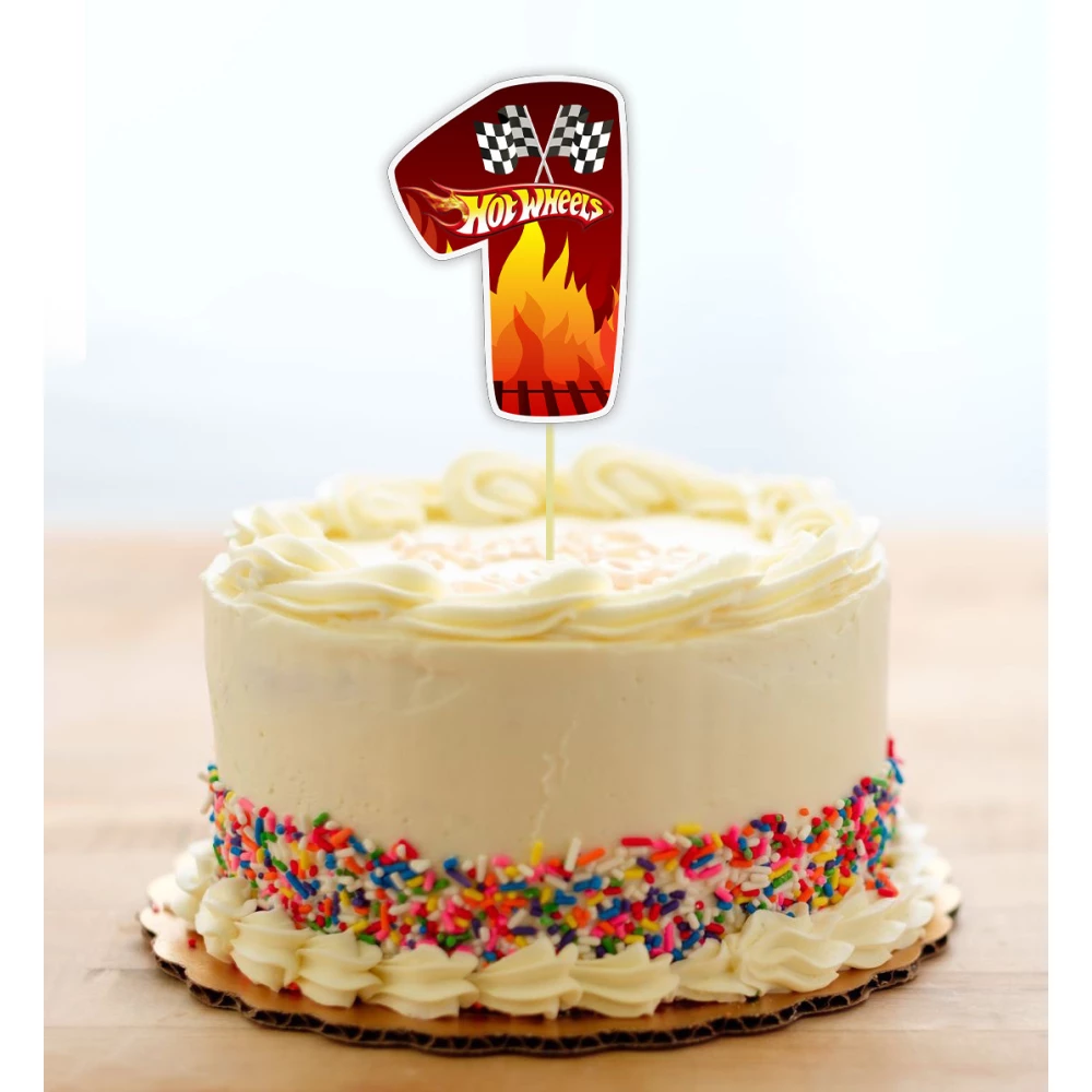 Топпер-цифра (от 0 до 10см цифра) вырубка  “Хот Вилс/Hot Wheels“ (1шт) 1