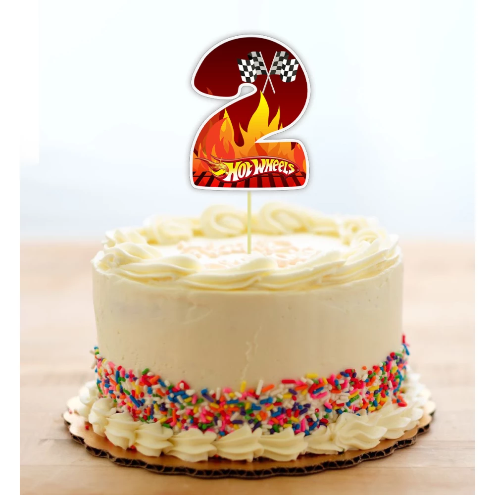 Топпер-цифра (от 0 до 10см цифра) вырубка  “Хот Вилс/Hot Wheels“ (1шт) 2