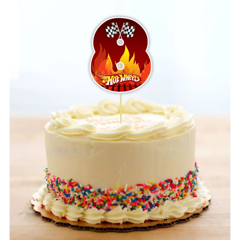 Топпер-цифра (от 0 до 10см цифра) вырубка  “Хот Вилс/Hot Wheels“ (1шт) 8