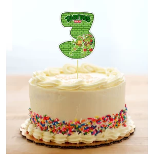 Изображение товара - Топпер-цифра (от 0 до 10см цифра) вырубка “Черепашки ниндзя“ (1шт)- 3