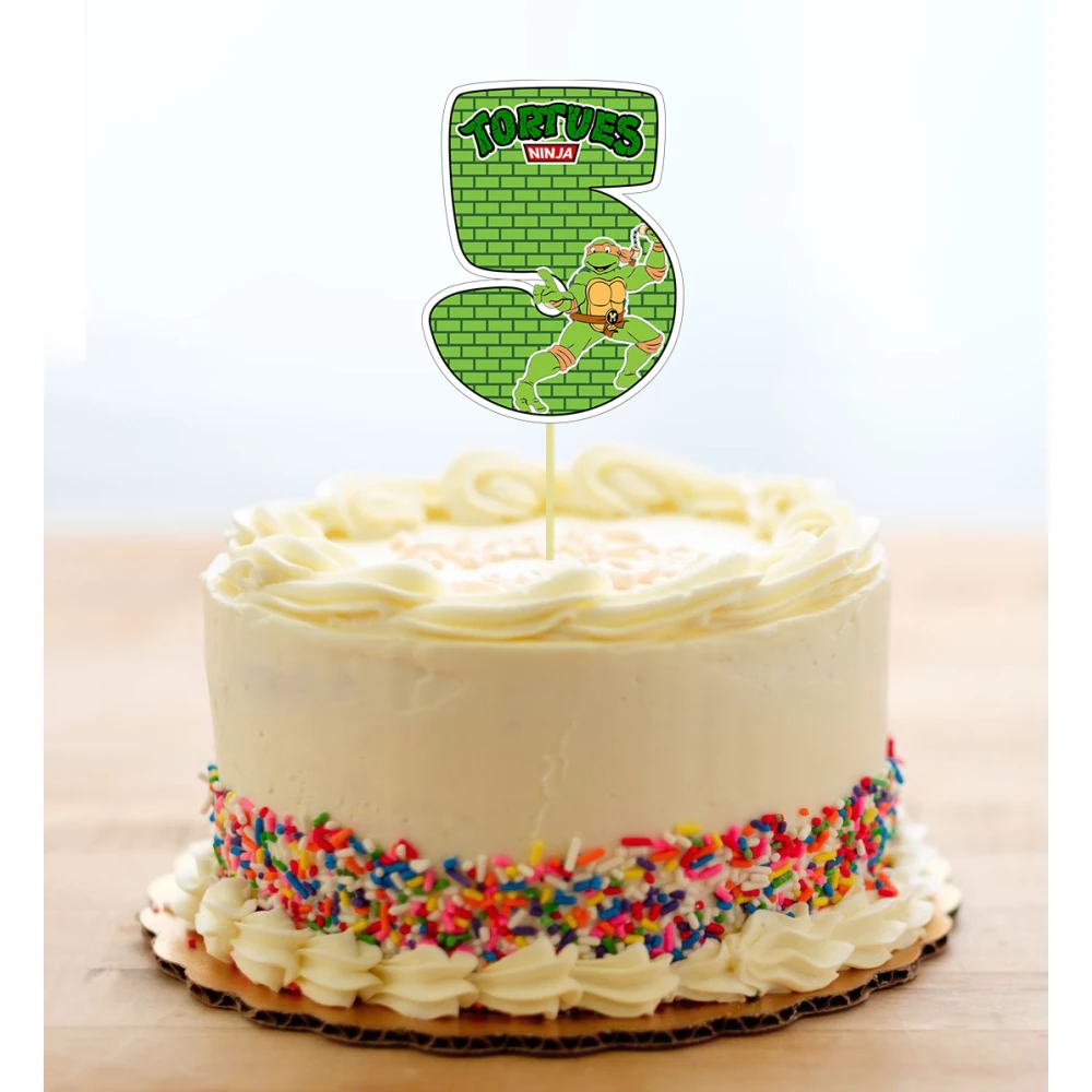 Топпер-цифра (от 0 до 10см цифра) вырубка “Черепашки ниндзя“ (1шт)- 5