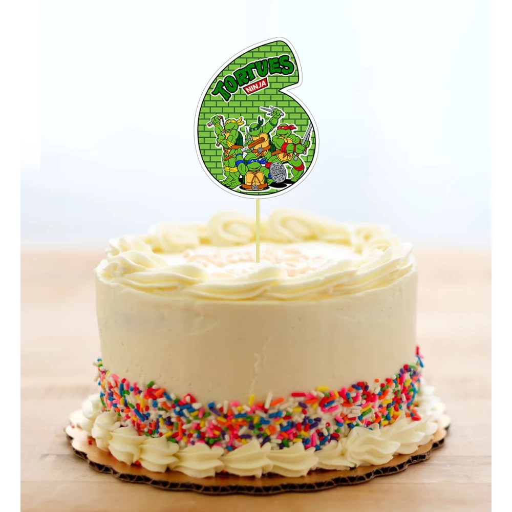 Топпер-цифра (от 0 до 10см цифра) вырубка “Черепашки ниндзя“ (1шт)- 6