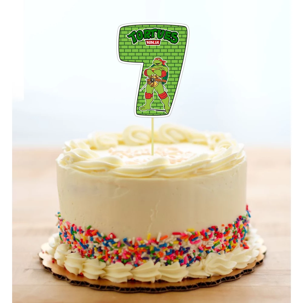 Топпер-цифра (от 0 до 10см цифра) вырубка “Черепашки ниндзя“ (1шт)- 7