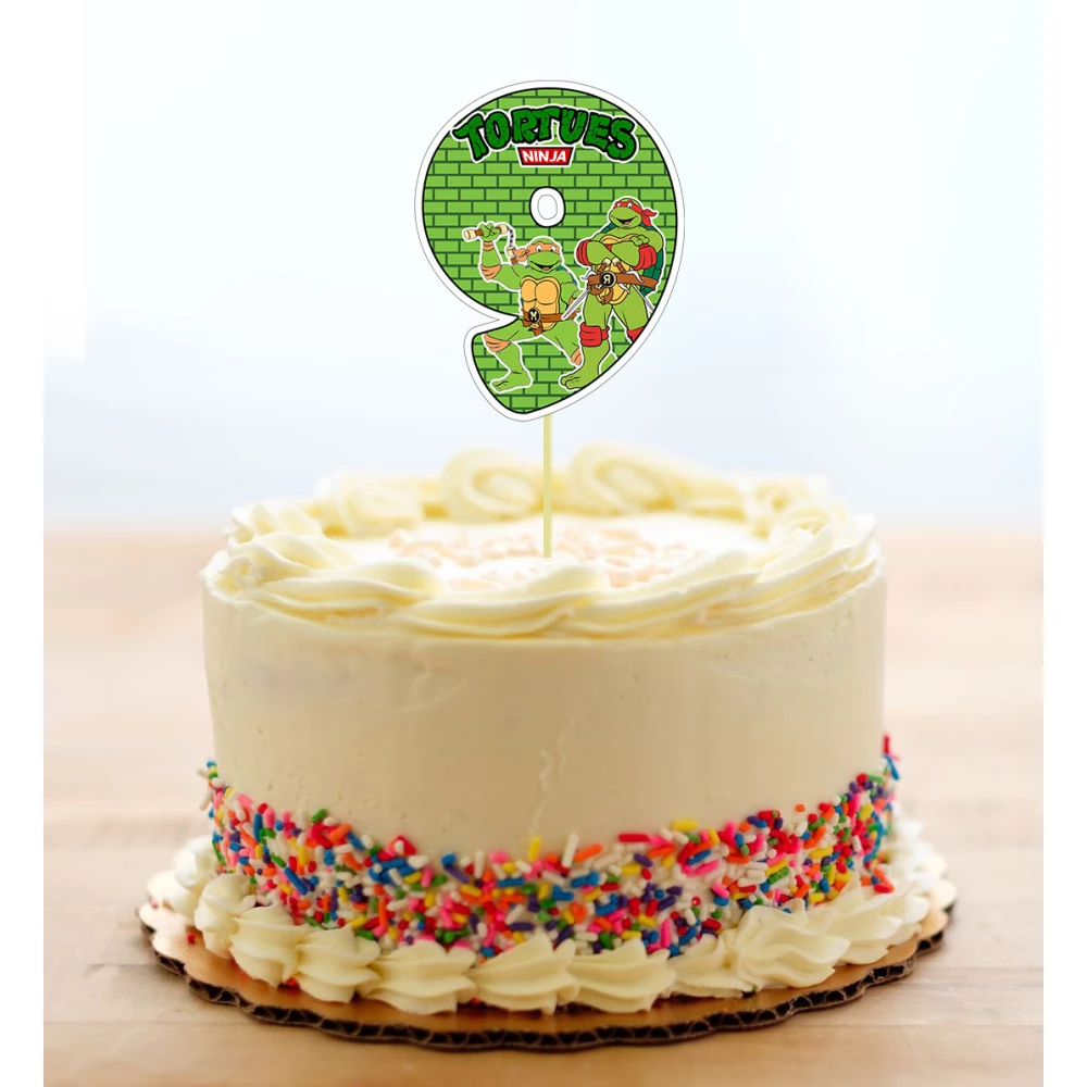 Топпер-цифра (от 0 до 10см цифра) вырубка “Черепашки ниндзя“ (1шт)- 9