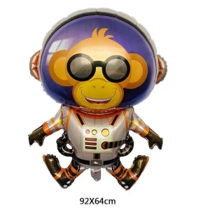 Зображення товара - КУЛЯ ФОЛЬГОВАНИЙ ФІГУРНИЙ “Мавпа КОСМОНАВТ“ РОЗМІР: 90 см