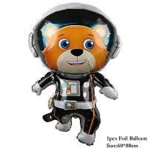 Зображення товара - КУЛЯ ФОЛЬГОВАНИЙ ФІГУРНИЙ “Ведмідь КОСМОНАВТ“ РОЗМІР: 85 см