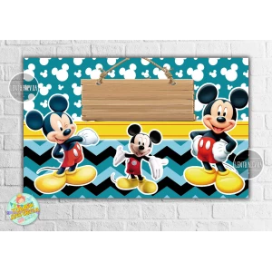 Изображение товара - Плакат “Микки Маус“ синий 120х75 см, на детский День рождения -