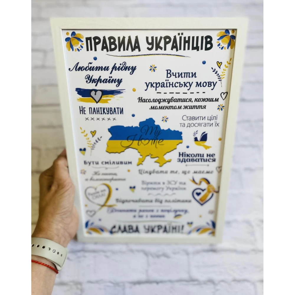 Постер “Правила Українців“  А3+рамка -