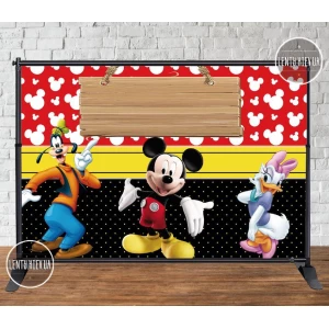 Изображение товара - Баннер 3х2м “Микки Маус, Плуто, Дейзи“ - Фотозона (виниловый) на День рождения -