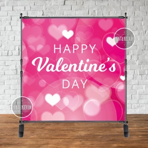 Изображение товара -  Баннер 2х2 “Happy Valentine`s Day“ для праздничной фотозоны (каркас отдельно)