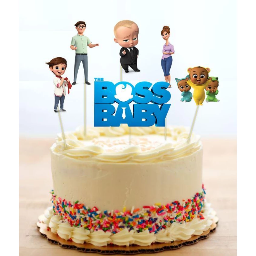 Топперы в торт “Босс Молокосос / BOSS BABY“ (8 см 6шт./уп.) вырубка  (КАРТОН)