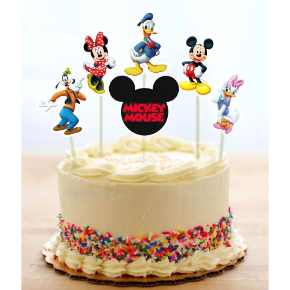Набор средние топперы в торт “Микки Маус и друзья“ (8см) вырубка  (6шт./уп.) КАРТОН