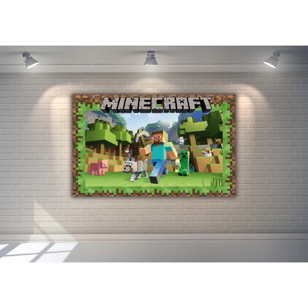 Плакат “Майнкрафт Стив/ Minecraft“ 120х75 см для Кенди - бара (Тематический) -