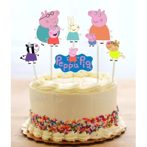 Зображення товара - Набір топпери в торт “Свинка Пеппа“ (8см) вирубка (6шт./уп.) (КАРТОН)