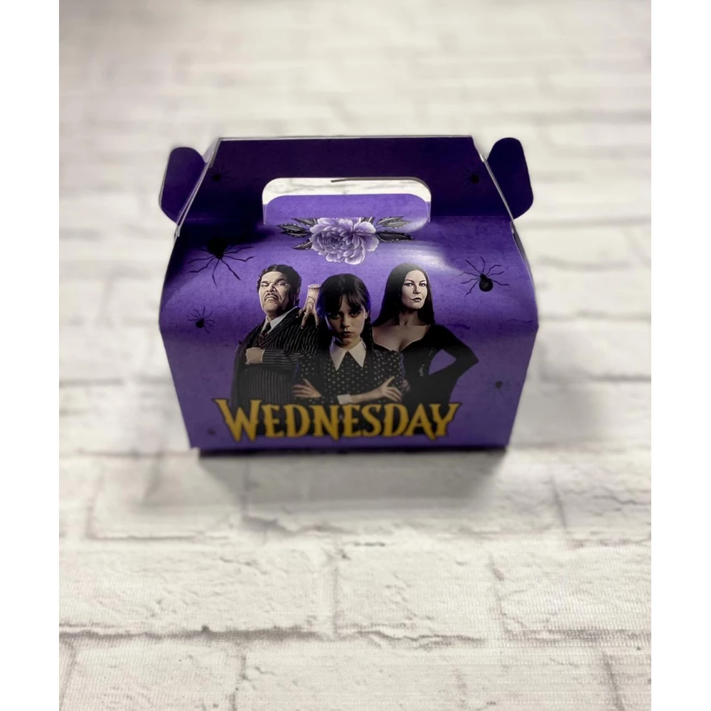 Коробочка “Венсдей/Венздей/Wednesday“ порційна для тортика/подарунків 13х15х8,5