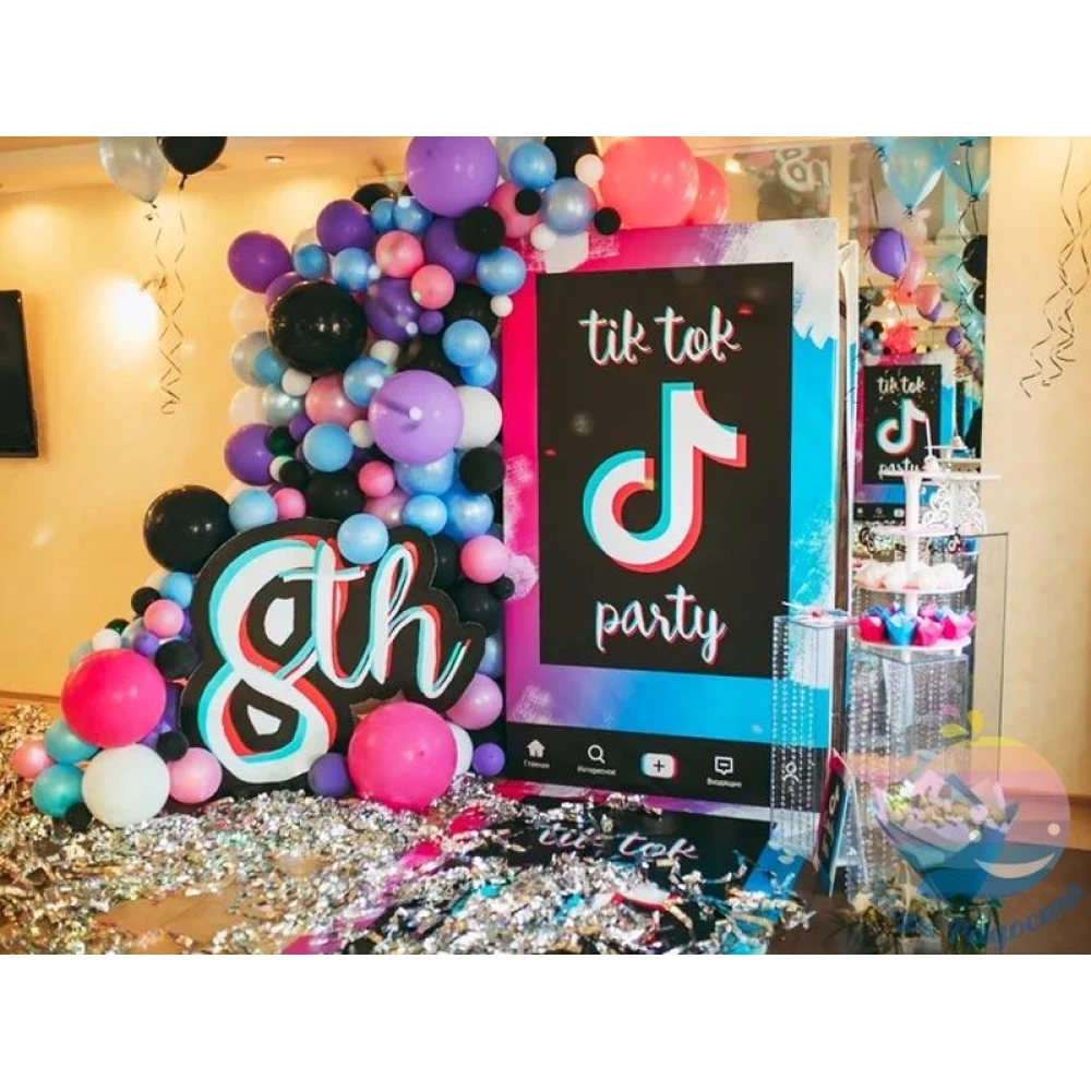 Наклейка для рамки “Социальные сети“ 60х80см (без обреза) (тикток, инстаграм, вайбер, ютюб, фейсбук, лайки)