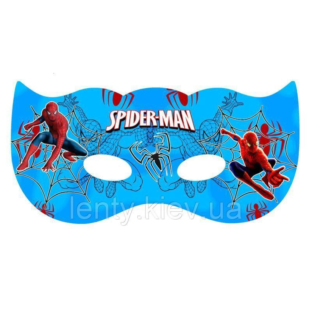 Маска “Человек Паук“ (синяя) тематические детские картон -