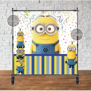 Изображение товара -  Баннер 2х2м. “Большой Миньон/Minions“ на День рождения (Без надписи)- Фотозона (виниловый) -