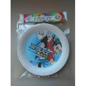 Изображение товара -  Тарелки “Бейблейд“ бумажные 18см. поштучно
