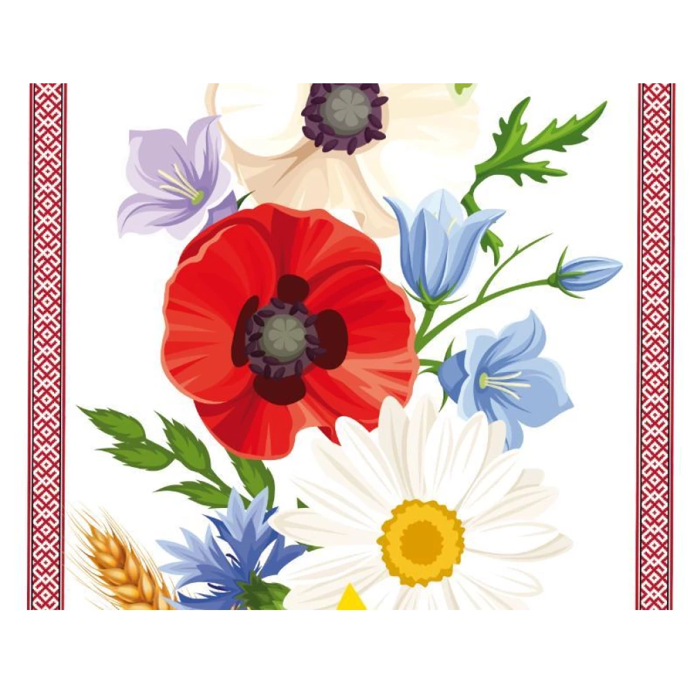 Патриотический баннер “Цветы Украины: маки, подсолнухи“ 0,85х3,9м (размер может быть любой)