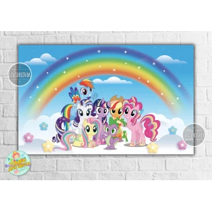 Изображение товара - Плакат “Маленькие пони“ радуга 120х75 см на детский День рождения -