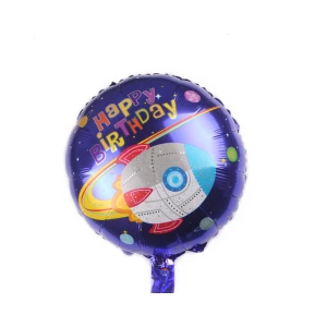 Зображення товара - Куля “Космос / ракета“.45 см фольгований круглий “Happy Birthday“