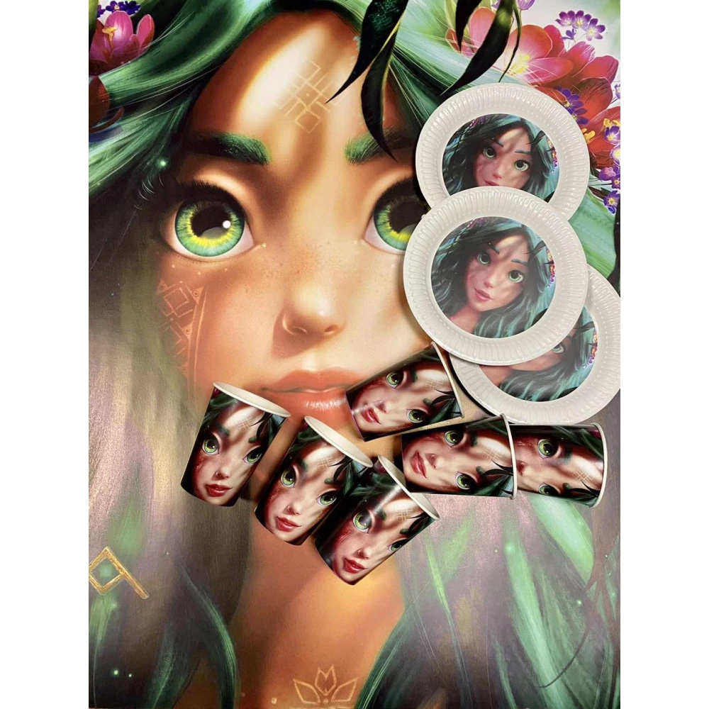 Наклейка “Мавкa лісова“ висота 12 см (поштучно, без кулі) на кулю 18“