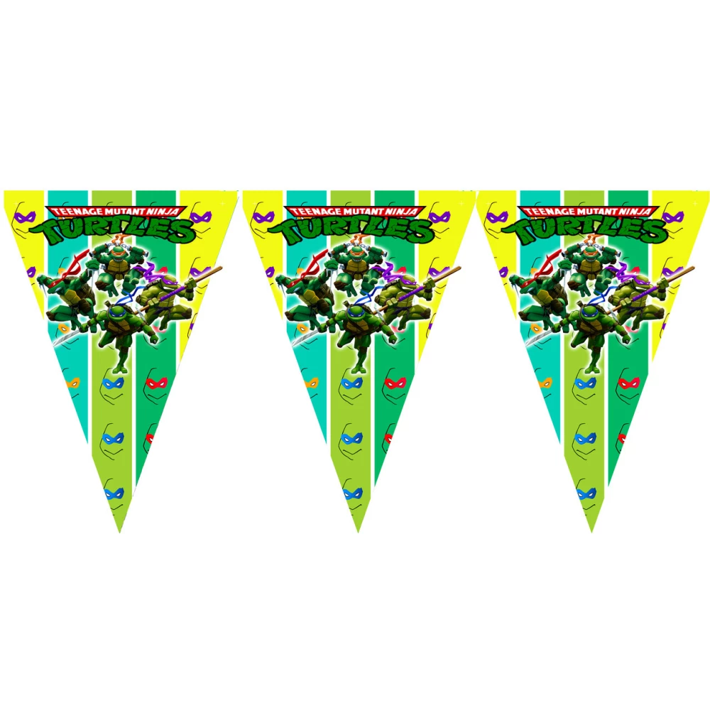 Вымпелы “Черепашки Ниндзя“ из 3-угольных флажков -малотиражные издания-
