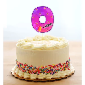 Изображение товара - Топпер-цифра (от 0 до 10см цифра) вырубка “Лайки“ (1шт)- 0