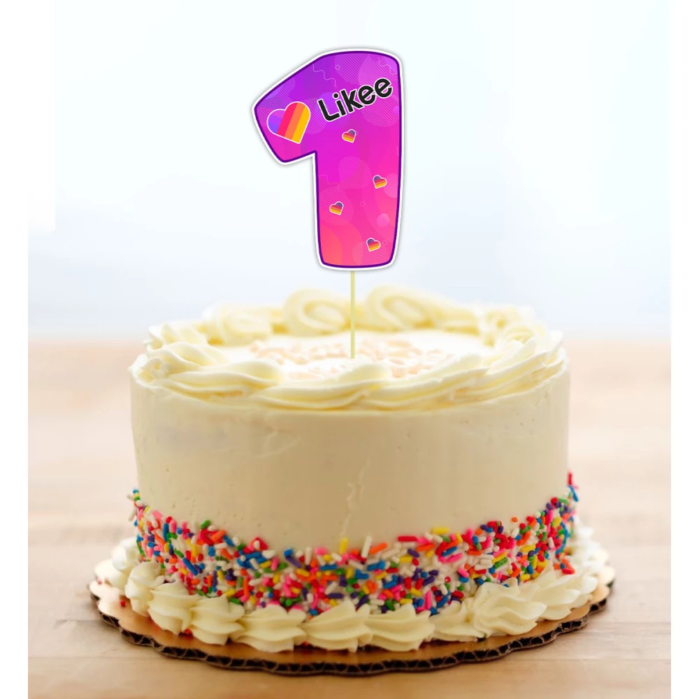 Топпер-цифра (от 0 до 10см цифра) вырубка “Лайки“ (1шт)- 1