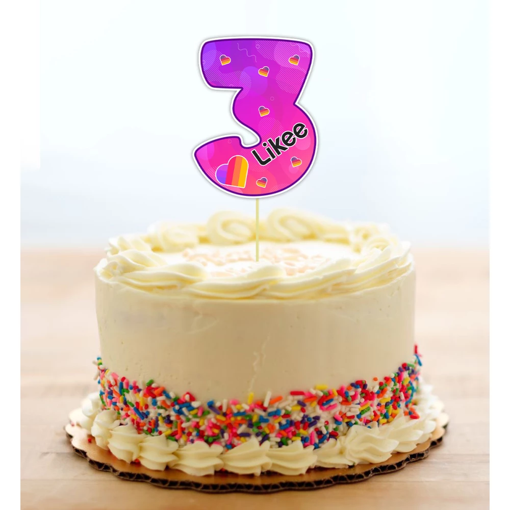 Топпер-цифра (от 0 до 10см цифра) вырубка “Лайки“ (1шт)- 3