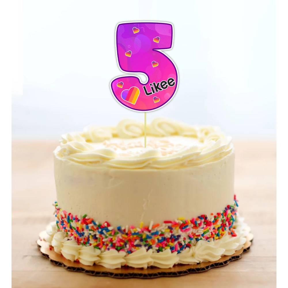 Топпер-цифра (от 0 до 10см цифра) вырубка “Лайки“ (1шт)- 5