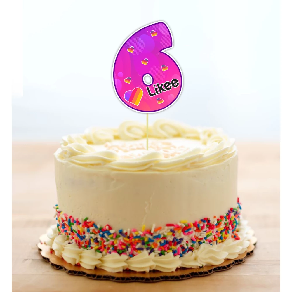 Топпер-цифра (от 0 до 10см цифра) вырубка “Лайки“ (1шт)- 6