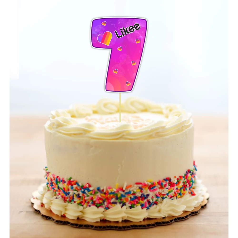 Топпер-цифра (от 0 до 10см цифра) вырубка “Лайки“ (1шт)- 7