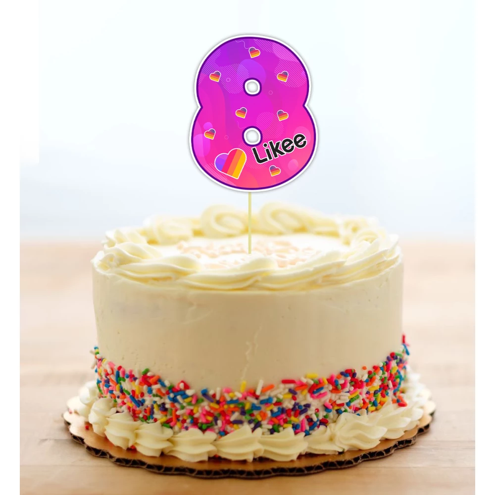 Топпер-цифра (от 0 до 10см цифра) вырубка “Лайки“ (1шт)- 8