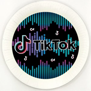 Изображение товара -  Тарелки (18см) “Тик Ток“ бумажные