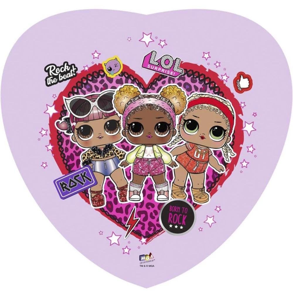 Шар фольгированный сердце Куклы Лол / LOL фиолетовый FLEXMETAL для гелия (45см)