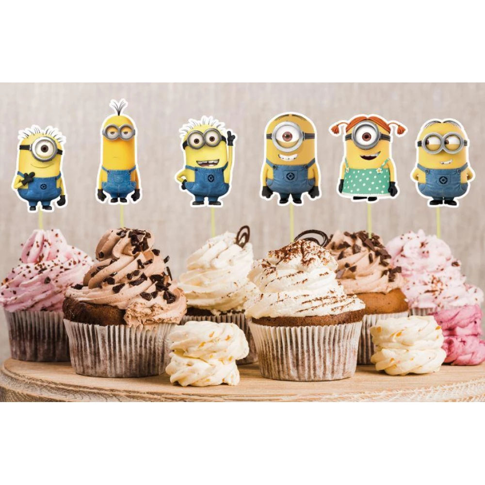 Набор средние топперы в кексы  (6 см) вырубка “Миньоны/Minions“ (6шт./уп.)