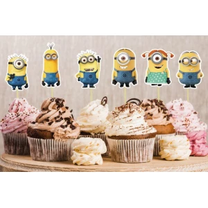 Изображение товара -  Набор средние топперы в кексы  (6 см) вырубка “Миньоны/Minions“ (6шт./уп.)