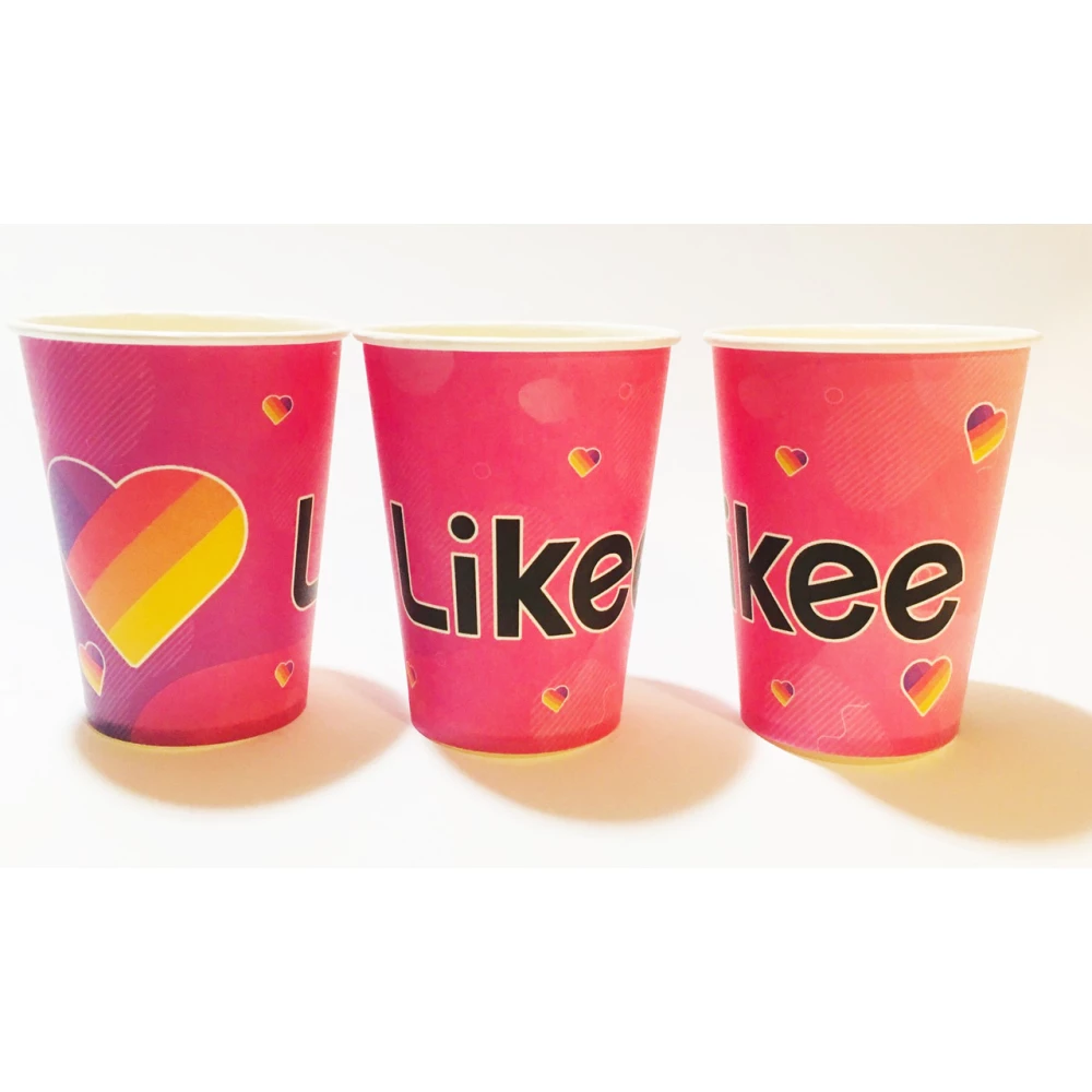 Стаканчики бумажные (Поштучно. 250мл.)  “Лайки / Лайк / Likee / Like“
