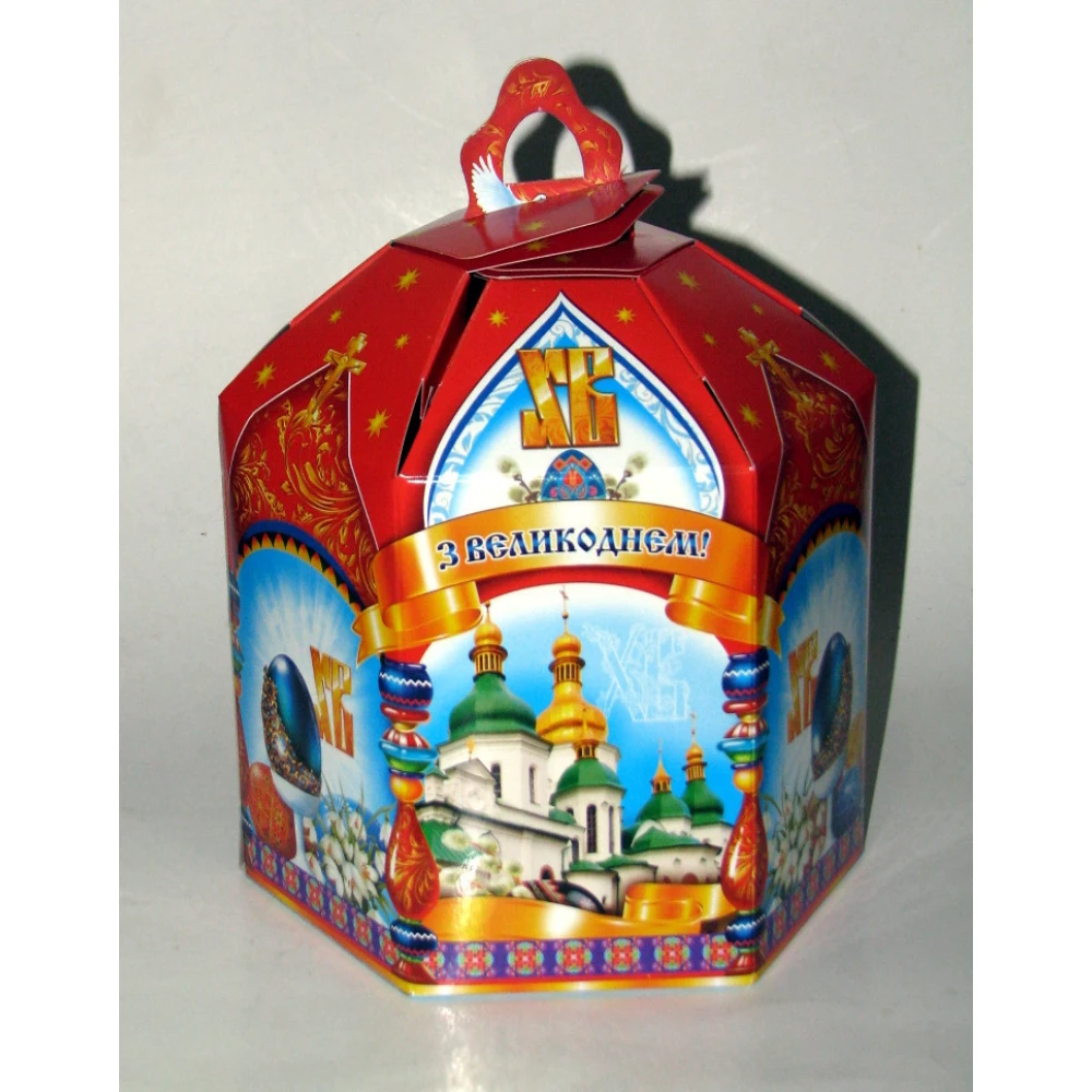 Коробочка большая для кулича “З ВЕЛИКОДНЕМ“ вес до 1000г