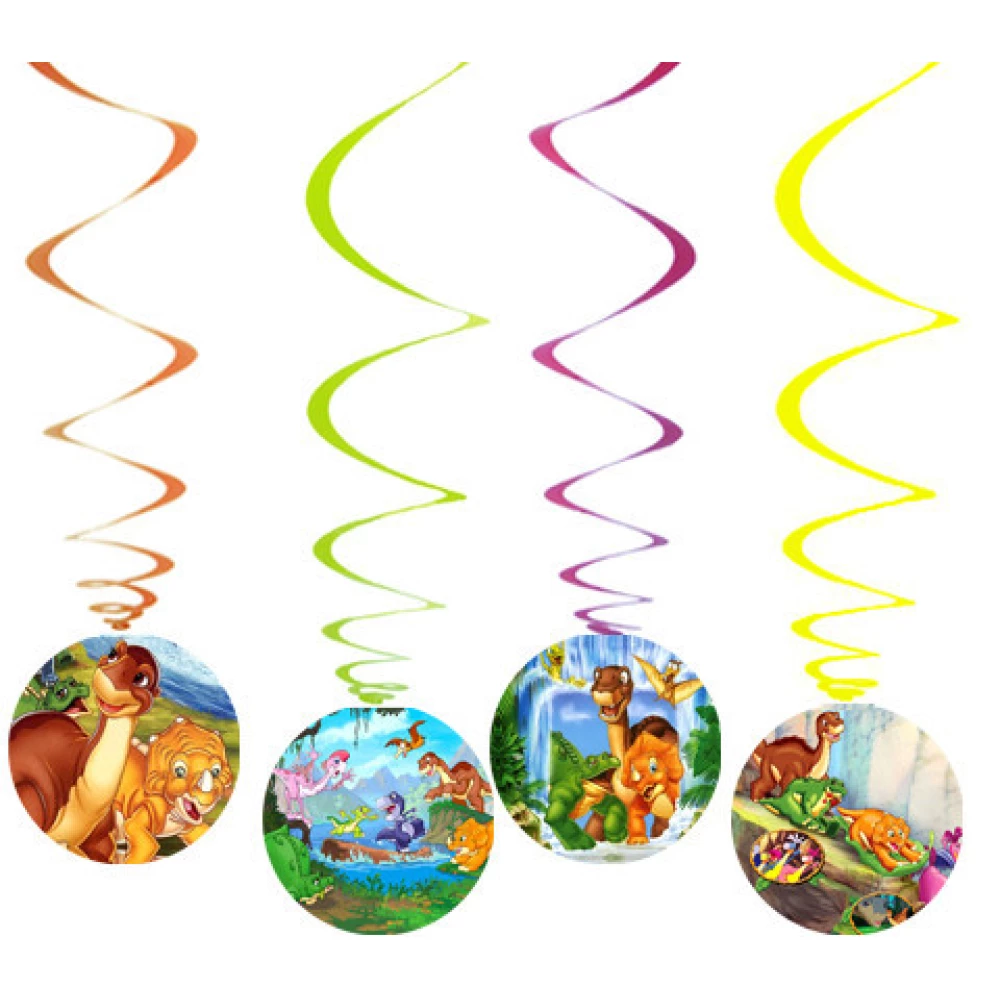 Подвески Земля до начала времен. Динозаврики (спиральки бумажные) Редкие малотиражные (6 шт)-