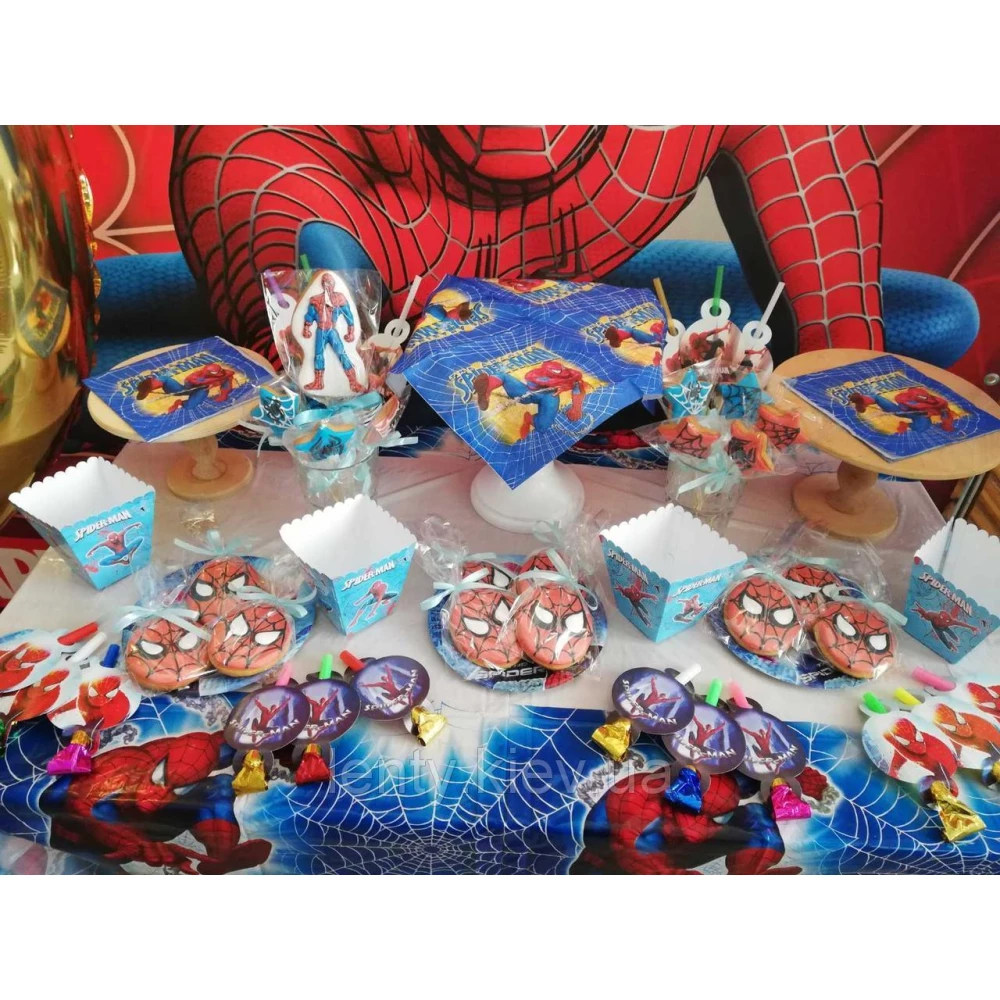 Баннер 2х2м “Человек Паук на красном фоне“- Фотозона (виниловый) на День рождения - Украинский