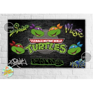 Изображение товара -  Плакат “Черепашки Ниндзя“ 120х75 см, на детский День рождения -
