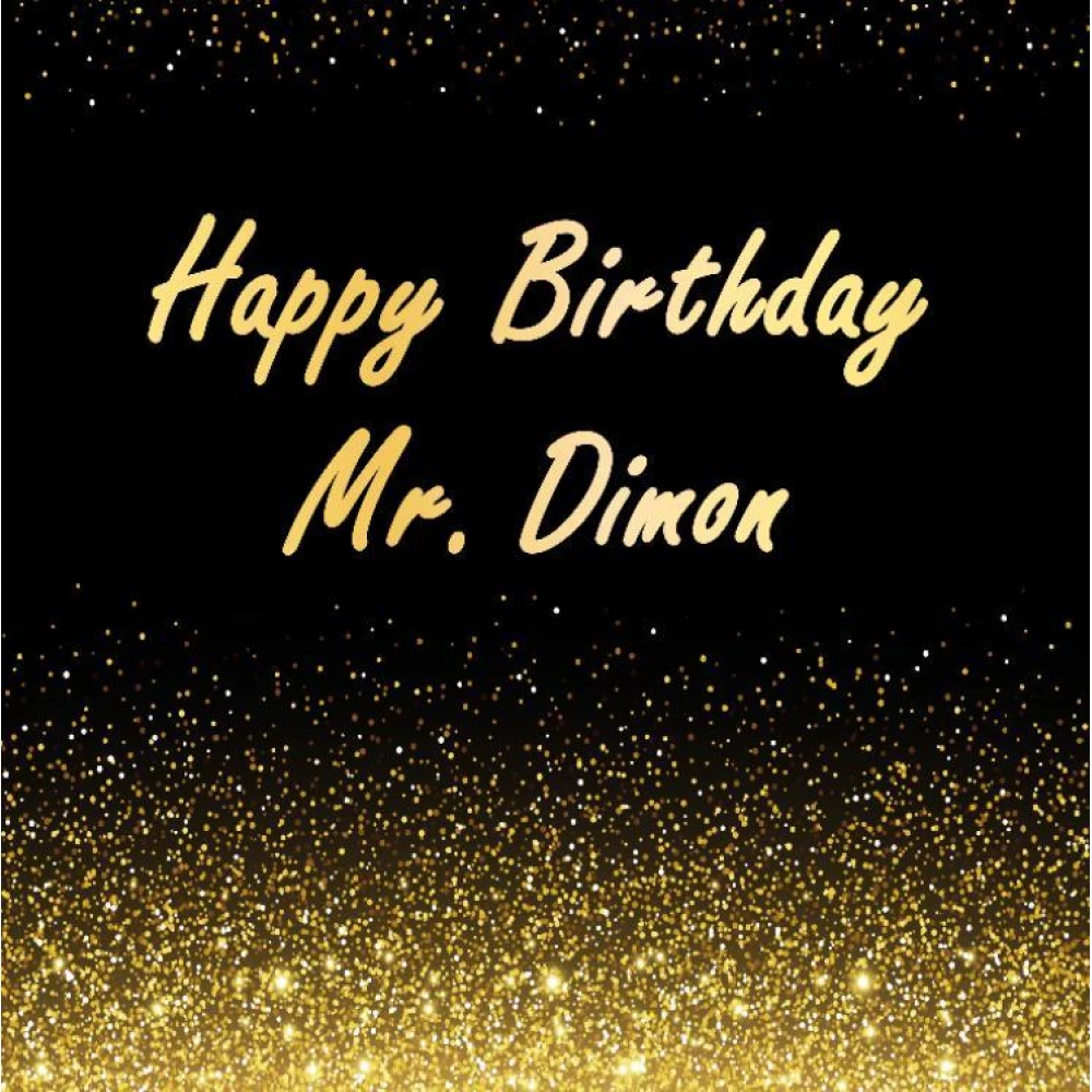 Баннер 2х2м “під короною - Happy Birthday, черно-золотой“ - Фотозона (виниловый) на день рождения (без